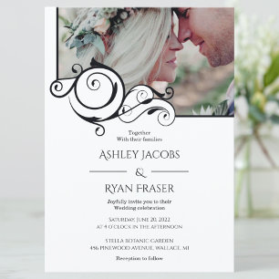 Decorative Frame Minimalist Reception Insert  Invitation