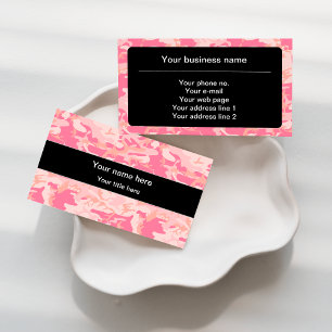 Pink Camouflage Pattern, Military, Army Business Card
