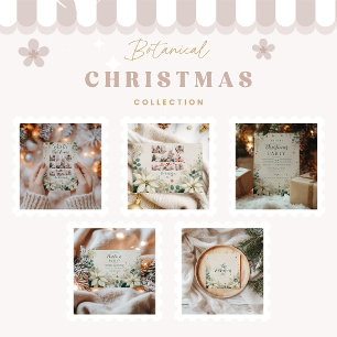 Elegant White Poinsettia Christmas Party Invitation