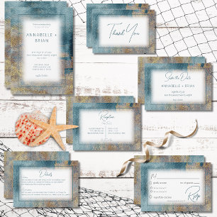 Modern Beach Abstract Wedding Invitation