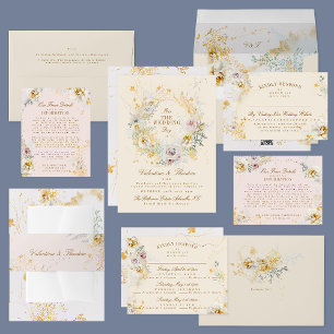 romantic botanical pre-addressed return wedding envelope