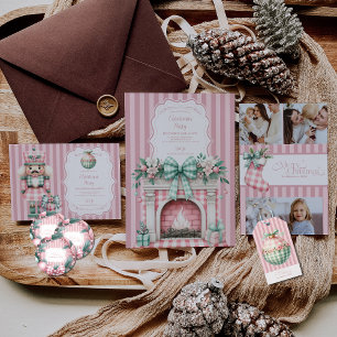 Pink Coquette Christmas Invitation