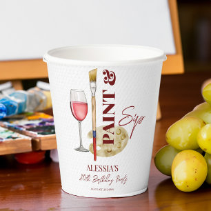 Paint and sip wine and art themed party template napkin