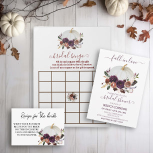 Autumn Floral Pumpkin Boho Bridal Shower Fall Invitation