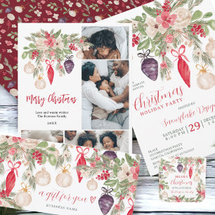 Elegant bauble pine business corporate Christmas Invitation