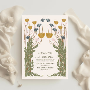 Vintage Floral Art Nouveau Wedding Menu