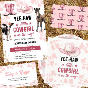 Pink Western Rodeo Cowgirl Baby Shower Napkin