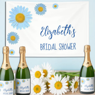 Blue Daisies Floral Bridal Shower Invitation