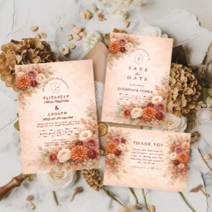 Romantic Fall Floral Wedding Save The Date