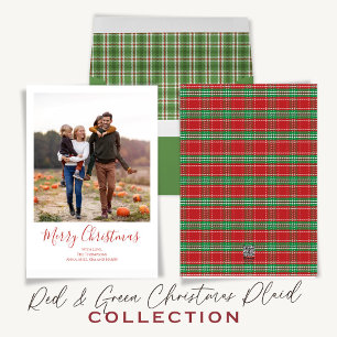 Merry Christmas Holiday Green Red Country Plaid