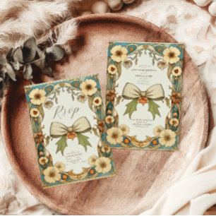 Chic Vintage Floral Art Nouveau Wedding  Save The Date