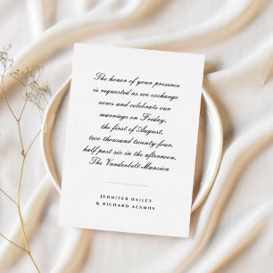 Gold, Black, and White Script Wedding Invitation F