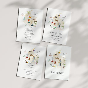 Cartagena Colombia Destination Wedding Invitation