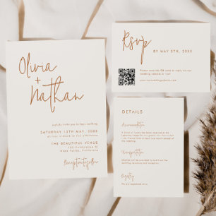 Modern Minimalist Earthy Wedding Details Enclosure Card
