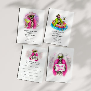 Till Death Do Us Party Funny Skeleton Bachelorette Invitation