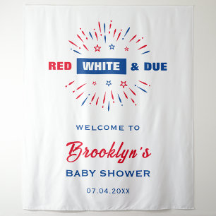 Red White And Due Patriotic 4th July Baby Shower Invitation