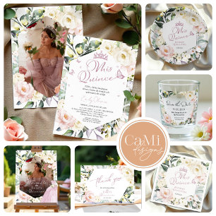 Mis Quince   Butterfly Greenery Floral Quinceañera Vellum Invitations