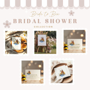 The bride to bee watercolor blue florals shower thank you card