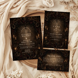 Western Country Goth Wedding Save The Date
