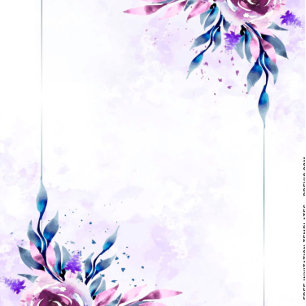 Elegant Purple Botanical Peony Gold Wedding Invitation