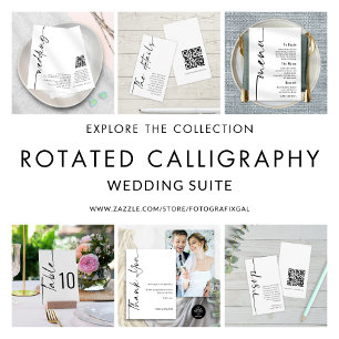 Modern Calligraphy QR Code Wedding Invitation