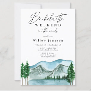 Bachelorette Weekend in the Woods Itinerary Invitation