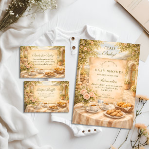 Italian Café Garden Baby Shower Invitation