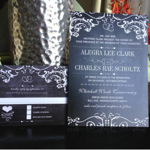 Chalkboard Modern Vintage Typography Invite