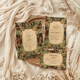 Vintage Botanical Foliage Wedding Save The Date