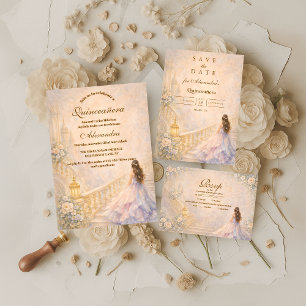 Enchanted Palace Fairytale Quinceañera Save The Date