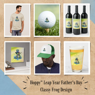 "Hoppy" Father's Day Frog Top Hat and Tie Design Card
