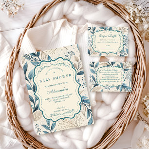 Soft Wildflower Cottage Baby Shower Invitation