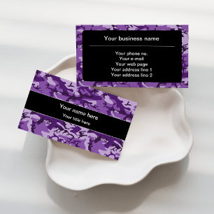 Purple Camouflage, Camouflage, Military, Army Business Card
