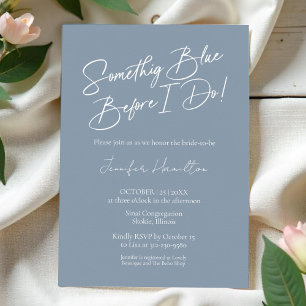 Dusty Blue Bridal Shower Advice for the Bride Card