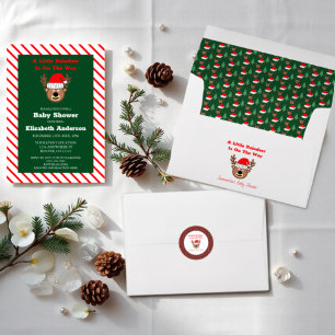 A Little Reindeer Is On The Way Baby Shower Invitation