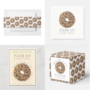 You're My Everything Bagel Wedding Engagement Invitation Postcard