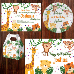 Cute jungle animal party safari birthday favour box