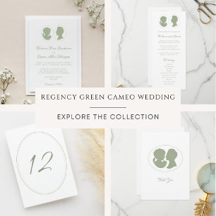 Regency Green Classic Cameo Wedding Table Number