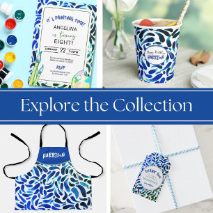 Rainbow Art Paint Birthday Party Boy Invitation