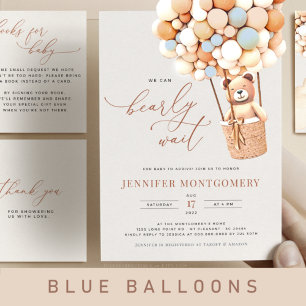 Brown Bear Balloons RSVP Reply Enclosure Card