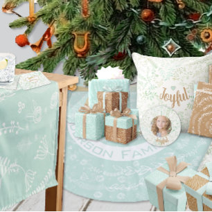 Green Merry Christmas Holiday Greetings Photo Card