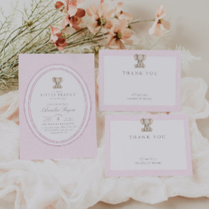 A Sweet Little Peanut Feminine Pink Baby Shower Invitation