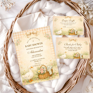 Whimsical Silly Goose Spring Baby Shower Invitation