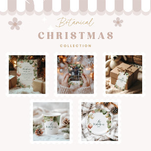 Vintage Ornament Botanical Christmas Party Invitation