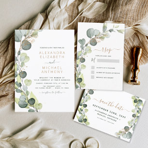 Budget All in One Eucalyptus QR Code Wedding Flyer