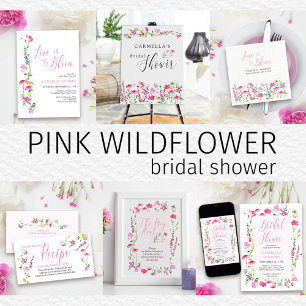 Recipe Request for Bride Pink Wildflower Enclosure Card