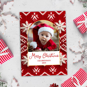Christmas One Photo Winter Elegant Festive Square Sticker