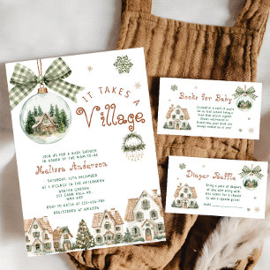 It Takes A Village Baby Shower Diaper Raffle Enclosure Card