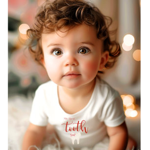 Agra Hadig - First tooth Minimalist Pink Classic Round Sticker