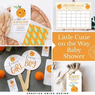 Orange Little Cutie Citrus Twin Girls Baby Shower Invitation